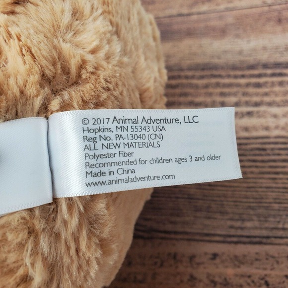 Animal Adventure Easter Bunny Rabbit Plush Stuffed Animal Tie Dye Bow Brown 14" - Picture 4 of 8